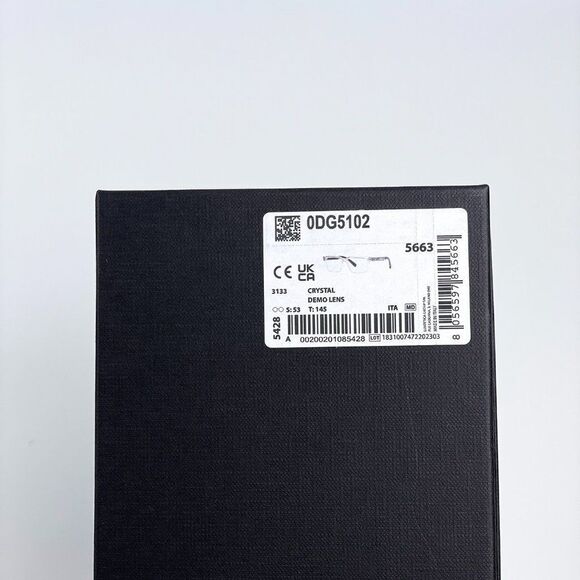 NEW D&G DG5102 3133 Crystal Black Rectangle Men Eyeglasses - Picture 12 of 12